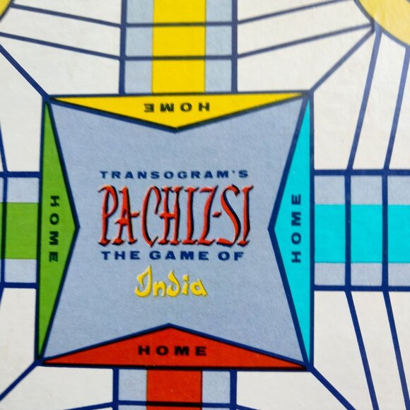 Transogram Pa Chiz Si Game of India Board Card 2 sided Pachisi Vintage 1955 - Picture 2 of 8